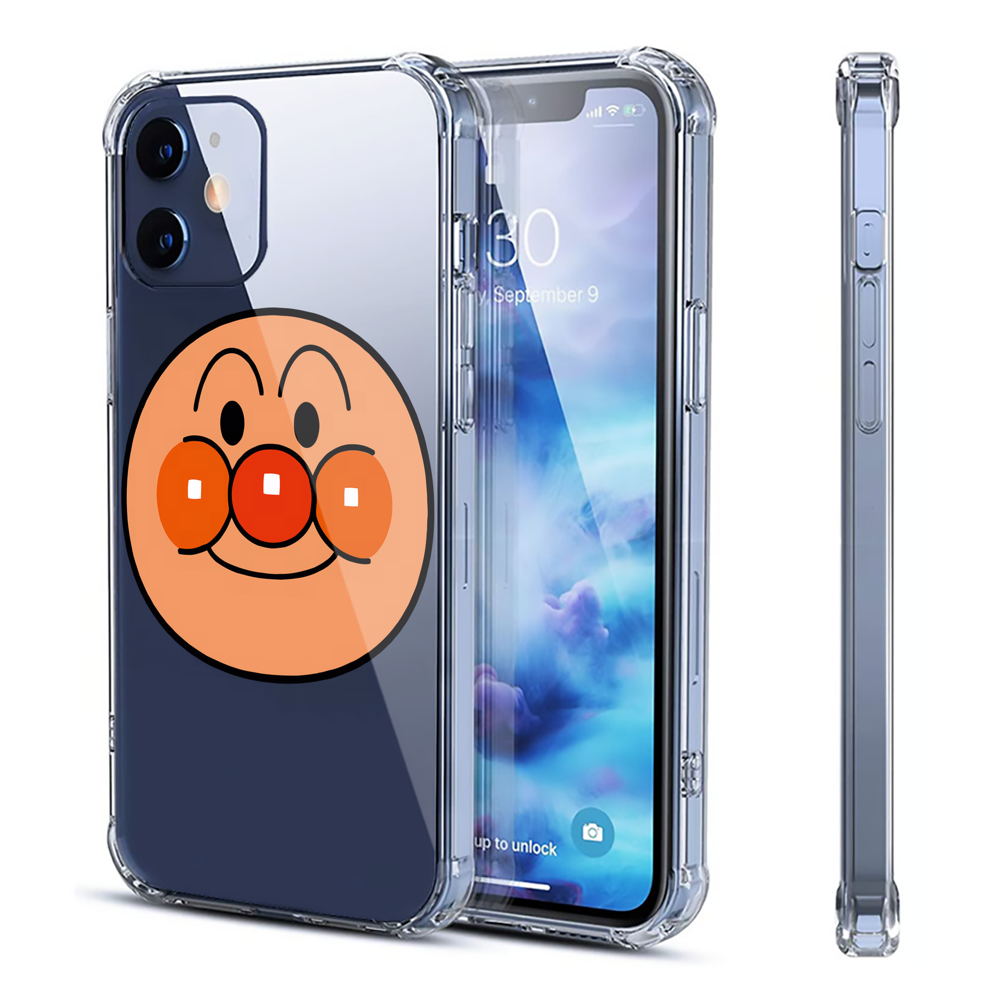 （画像用） アンパンマン Anpanman 【iPhone 12シリーズ対応】透明スマホケース（クリアソフトケース）